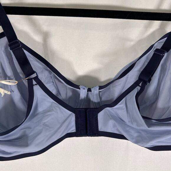 New Smoothez Aerie Bralette Women's 36C Blue Sheer Hook Eye Underwire - Picture 6 of 7
